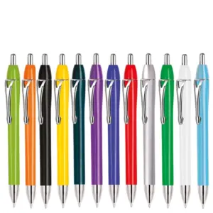 Plastic Click Ballpoint Pen Fine Tip Blue Ink - BPK 1024