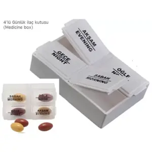 4 Compartment Daily Pill Box MDK 2004