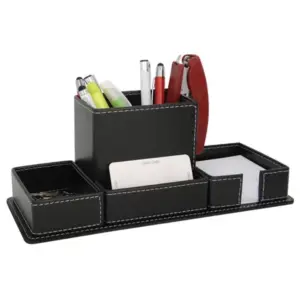 Faux Leather Pen Holder – Business Card Slot MS 4517