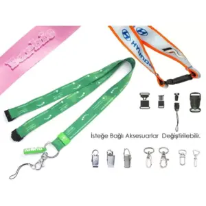 Custom Satin Lanyard with Safety Lock – 20 mm Full Color Printed