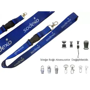 Satin Fabric Lanyard – Safety Lock & Buckle Clip | Double-Sided Printed LANYARD 203