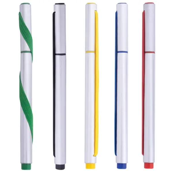 Retractable Plastic Ballpoint Pen with Rubber Grip - BPK 1019