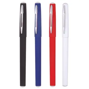 Plastic Rollerball Pen with Rubber Grip