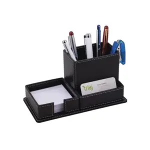 Faux Leather Desk Organizer – With Business Card & Memo Note Holder MS 4510